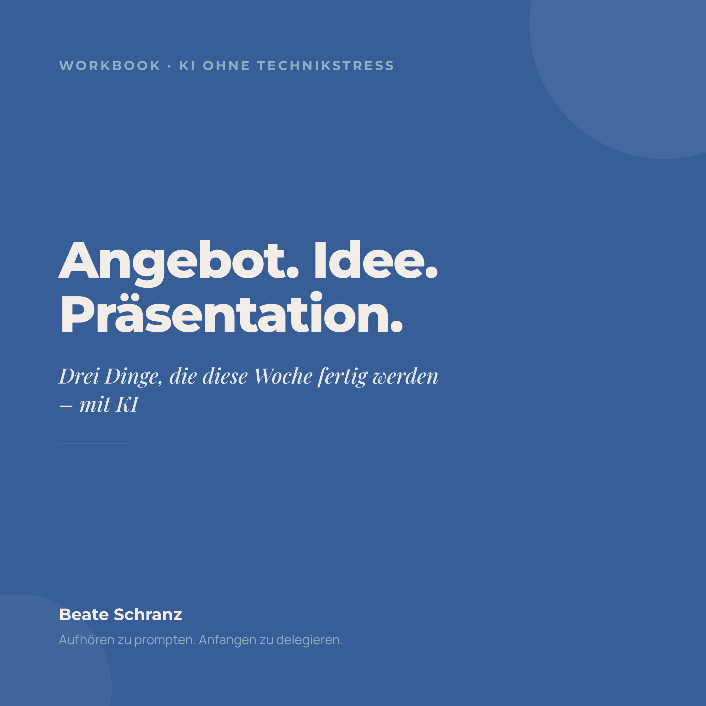 Workbook: Angebot. Idee. Präsentation.